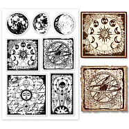 Custom PVC Plastic Clear Stamps, for DIY Scrapbooking, Photo Album Decorative, Cards Making, Moon, 160x110mm(DIY-WH0618-0068)