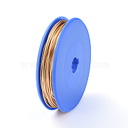 Round Copper Craft Wire, for Jewelry Making, Light Gold, 1mm, about 15m/roll(X-CWIR-E004-1mm-KCG)