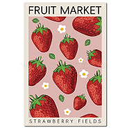 Vintage Metal Iron Tin Sign Poster, Wall Decor for Bars, Restaurants, Cafes Pubs, Rectangle, Strawberry, 300x200x0.5mm, Hole: 5x5mm(AJEW-WH0157-732)
