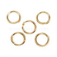 304 Stainless Steel Jump Ring, Open Jump Rings, Golden, 12 Gauge,14x2mm, Inner Diameter: 10.5mm(X-STAS-G224-22G-06)