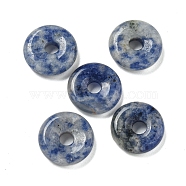 Natural Blue Spot Jasper Donut/Pi Disc Charms, 12~13x3~4mm, Hole: 3mm(G-G142-01H)