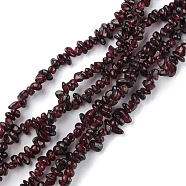 Natural Garnet Beads Strands, Chip, 1.5~4.5x3~13x2.5~8mm, Hole: 0.6mm, 30.94~31.97 inch(78.6~81.2cm)(G-G0003-B25)