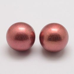 Brass Chime Ball Beads Fit Cage Pendants, No Hole, Indian Red, 16mm(KK-G298-16mm-13)