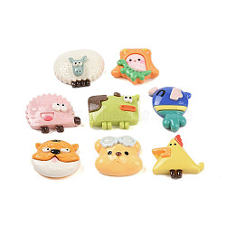 Animals Opaque Resin Decoden Cabochons, Chick & Bird & Hedgehog, Mixed Shapes, Mixed Color, 18~24.5x20.5~25.5x6.5~11mm(RESI-A036-06)