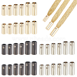 PandaHall Elite 54Sets 9 Style Zinc Alloy Cord Ends, with Screw, Column, Mixed Color, 13~18x6~7.5mm, Hole: 2mm, Inner Diameter: 4.5~5mm, 6sets/color(FIND-PH0003-69)