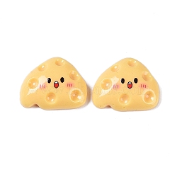 Opaque Resin Decoden Cabochons, Cartoon Cheese, Yellow, 21.5x27x7.5mm(CRES-I032-01)