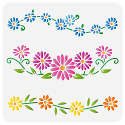 PET Hollow Out Drawing Painting Stencils, for DIY Scrapbook, Photo Album, Chrysanthemum Pattern, 30x30cm(DIY-WH0391-0057)