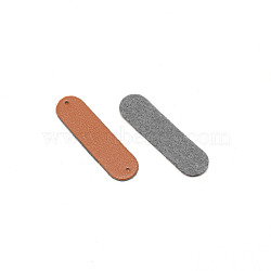 PU Leather Labels, Handmade Embossed Tag, with Holes, for DIY Jeans, Bags, Shoes, Hat Accessories, Rectangle, Chocolate, 45x12x1mm, Hole: 1.4mm(DIY-WH0304-044B)