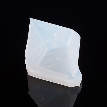 Silicone Dice Molds, Resin Casting Molds, For UV Resin, Epoxy Resin Jewelry Making, Polygon Dice, White, 31x25x22mm