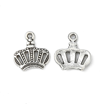 Tibetan Style Alloy Charms, Cadmium Free & Lead Free, Crown, Antique Silver, 14x12x2mm, Hole: 1mm