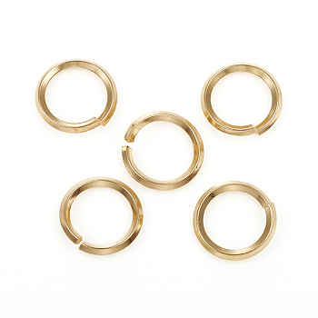 304 Stainless Steel Jump Ring, Open Jump Rings, Golden, 12 Gauge,14x2mm, Inner Diameter: 10.5mm