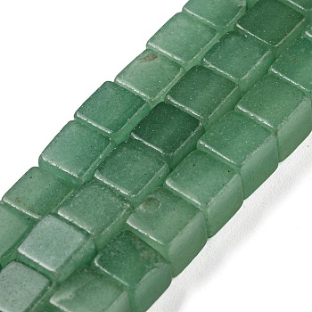 Natural Green Aventurine Beads Strands, Cube, 6~6.5x6~6.5x6~6.5mm, Hole: 1.2mm, about 63~64pcs/strand, 15''~15.16''(38.1~38.5cm)