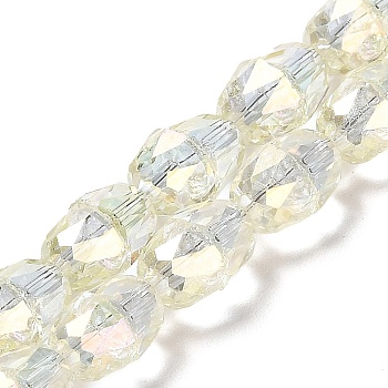 Transparent Glass Beads Strands, Faceted, Bell, Lemon Chiffon, 7x5mm, Hole: 3.5mm, about 98pcs/strand, 20.20''(51.3cm)