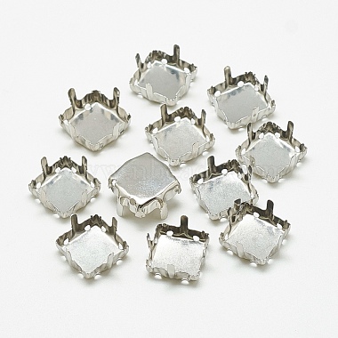 Stainless Steel Color Square Stainless Steel Cabochon Settings