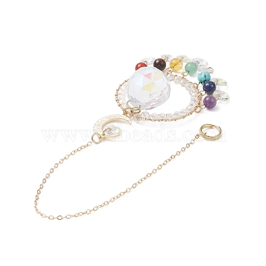 Natural Gemstone Bead Pendant Decorations(HJEW-TA00014)-4