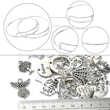 DIY Extendable Bangle with Charm Making Kit(DIY-YW0008-28)-2
