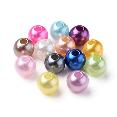 13 Style Spray Painted ABS Plastic Imitation Pearl Beads(OACR-YW0001-41)-3