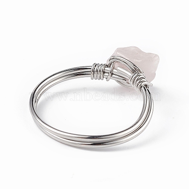 Bague en copeaux de quartz rose naturel(RJEW-L082-03P-04)-4