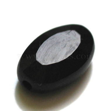 10mm Black Oval Glass Beads