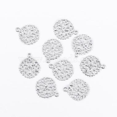 Silver Flat Round Iron Charms