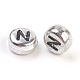 Silver Color Plated Acrylic Horizontal Hole Letter Beads(X-PB43C9070-N)-2
