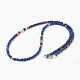 Natural Lapis Lazuli and Agate Beaded Necklaces(NJEW-JN02241)-1