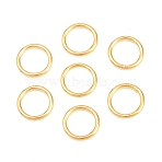 Brass Closed Jump Rings, Round, Real 18K Gold Plated, 18 Gauge, 8.5x1mm, Inner Diameter: 6.5mm, about 50pcs/set(KK-D257-01G-01)