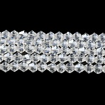 Transparent Electroplate Glass Beads Strands, Pearl Luster Plated, Faceted, Bicone, Clear, 3.5~3.8x3mm, Hole: 0.8mm, about 107~110pcs/strand, 32.5~34cm(EGLA-A039-T3mm-A13)