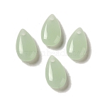 Glass Pendants, Imitation Gemstone, Teardrop Charms, Dark Sea Green, 14x8x4mm, Hole: 1.2mm(X-GLAA-B017-04C)