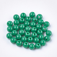 Opaque Plastic Beads, Round, Sea Green, 6x5.5mm, Hole: 1.8mm, about 4790pcs/500g(KY-T005-6mm-611)