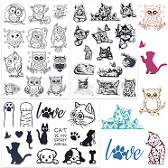2 Sheets 2 Styles PVC Plastic Stamps, for DIY Scrapbooking, Photo Album Decorative, Cards Making, Stamp Sheets, Animals, 16x11x0.3cm, 1 sheet/style(DIY-CP0010-06B)