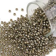 TOHO Round Seed Beads, Japanese Seed Beads, (993) Gilt Lined Black Diamond, 11/0, 2.2mm, Hole: 0.8mm, about 1110pcs/10g(X-SEED-TR11-0993)