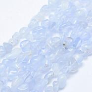 Natural Blue Chalcedony Beads Strands, Nuggets, 5~12x4~9mm, Hole: 1mm, 15.7 inches~15.9 inches(40~40.5cm)(G-K203-26)