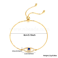 S925 Sterling Silver Evil Eye Link Bracelet, Full Rhinestones Eyes Series for Women, Golden(AK1290-9)