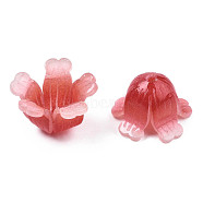 Plastic Beads, Flower, Red, 15x13~15x11~12mm, Hole: 1.2mm(KY-N015-116D)