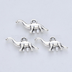 Tibetan Style Alloy Pendants, Cadmium Free & Lead Free, Dinosaur, Antique Silver, 14x27x3.5mm, Hole: 2mm, about 347pcs/500g(TIBE-R316-072AS-RS)