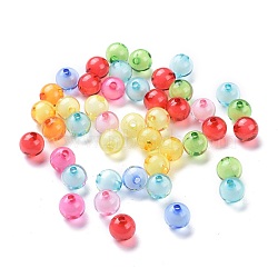 Transparent Acrylic Beads, Bead in Bead, Round, Mixed Color, 10mm, Hole: 2mm(X-TACR-S092-10mm-M)