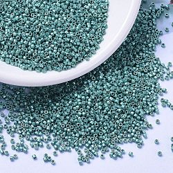 MIYUKI Delica Beads, Cylinder, Japanese Seed Beads, 11/0, (DB1183) Galvanized Semi-Frosted Dark Aqua, 1.3x1.6mm, Hole: 0.8mm, about 2000pcs/10g(X-SEED-J020-DB1183)