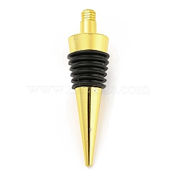 Alloy Red Wine Stoppers, Silicone Bottle Stopper, Cone, Golden, 77.5x20mm, pin: 7mm(AJEW-Z016-01B-G)
