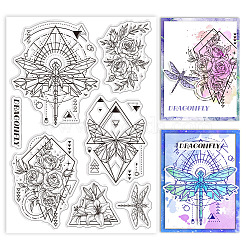 Custom PVC Plastic Clear Stamps, for DIY Scrapbooking, Photo Album Decorative, Cards Making, Dragonfly, 160x110x3mm(DIY-WH0448-0673)