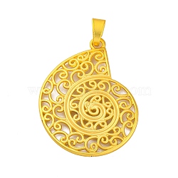 Alloy Pendants, Conch, Golden, 70.5x53.5x2.4mm, Hole: 11.5x5mm(PALLOY-S195-02B-G)