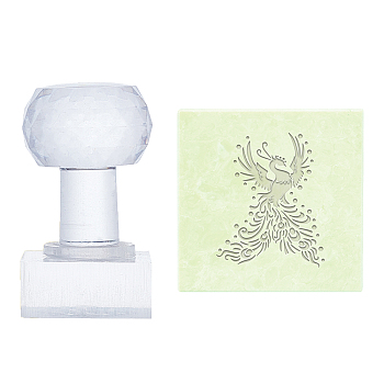Plastic Stamps, DIY Soap Molds Supplies, Square, Dragon Pattern, 31x26mm