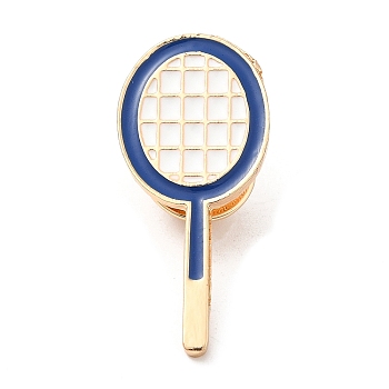 Racket Enamel Pins, Light Gold Alloy Badge for Backpack Clothes, Sports, 34x15x2mm