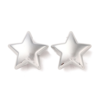 CCB Plastic Beads, Star, Platinum, 23.5x23.5x12mm, Hole: 2mm