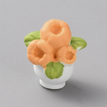 Resin Miniature Ornaments, for Garden Dollhouse Accessories, Vase, 15x10x15.5mm