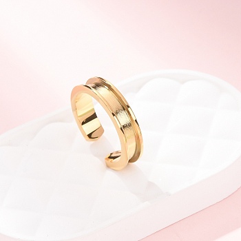 304 Stainless Steel Cuff Open Rings, Golden, 5mm, Inner Diameter: 17.4mm