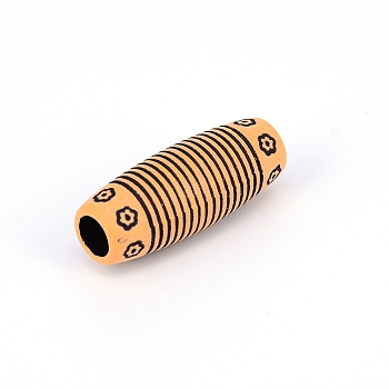 Plastic Dreadlocks Braiding Beads, for Hair Styling, Oval, BurlyWood, 30x11mm, Hole: 5.5mm