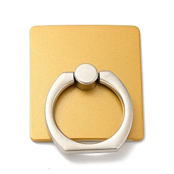 Zinc Alloy Rectangle Cell Phone Holder Stand Findings, Rotation Finger Grip Ring Kickstand Settings, Golden, 4.5x1.85x0.25cm