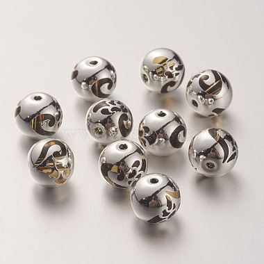 10mm Gold Round Glass Beads