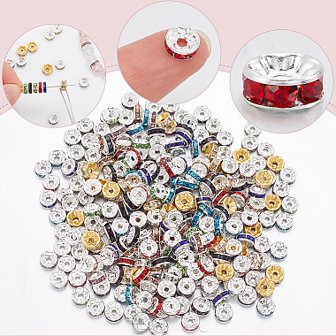 SOFPLATE 300pcs 10 Colors Brass Rhinestone Spacer Beads(RB-SP001-07A)-6